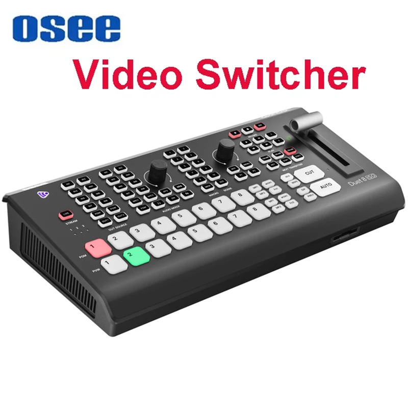 OSEE 8-Channels Video Switcher 4K HDMI-compatible SDI NDI HX SRT RTMP Webcam Audio Switcher ( GoStream Duet 8 ISO )
