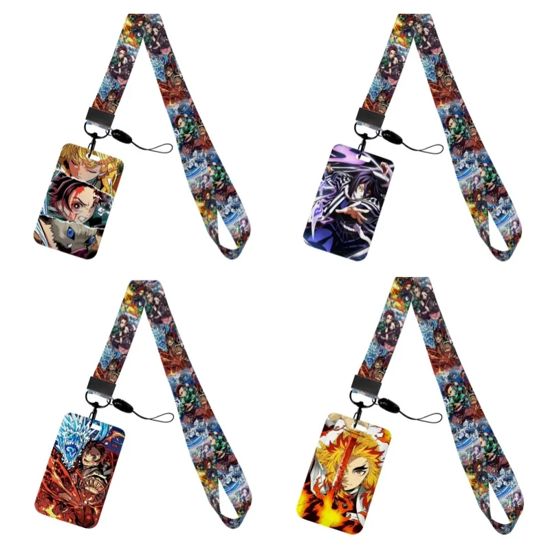 

Kimetsu No Yaiba Japanese Anime Lanyard For Keys Chain Id Credit Card Cover Bus Card Holder Charm Badge Holder Personalized Gift