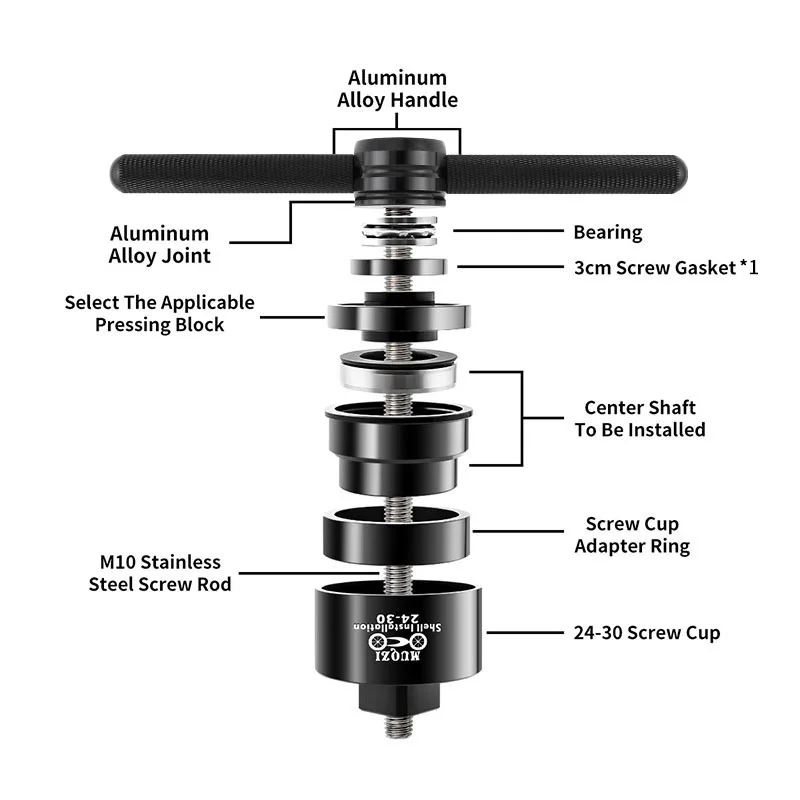 MUQZI Bike Tool Kit Bottom Bracket Install and Removal Tool Bicycle Bottom Bracket Bearing Remover For BB86/BB30/BB91/BB92/PF30