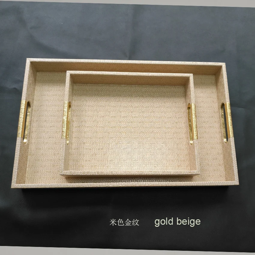 EU luxury hotel serving tray home storage tray decoration trays dish drying rack vassoio rettangolo snack tray gold beige color