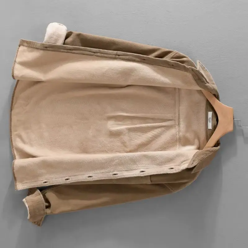 

New Designer Italy Quality Brand Shirts For Men Fashion Cotton Corduroy Warm Long-sleeve Thickened Plus Size Top Clothes Camisa