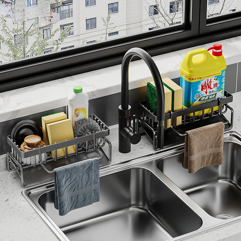 

Kitchen multifunctional storage rack sponge rack dishcloth rack sink drain rack steel ball dishcloth storage rack