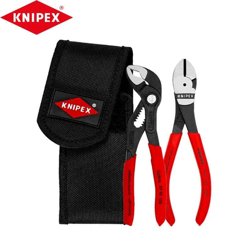 KNIPEX 00 20 72 V02 Mini Pliers Set KNIPEX Cobra High-Tech Water Pump Pliers 87 01 150 High Leverage Diagonal Cutter 74 01 160