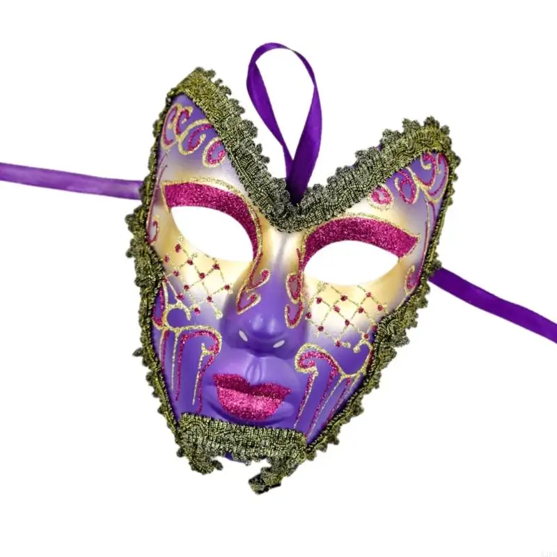 หน้ากากสวมหน้ากากเต็มหน้าหน้ากากมือทาสีหน้ามาสก์สวมหน้ากากเครื่องแต่งกาย Accsessory สำหรับผู้หญิงผู้ชาย Halloween Prom Parties