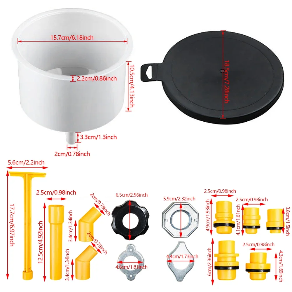 Durable Transparent Plastic Coolant Filling Kit Spill Proof Radiator Funnel Pour Oil Tool with Adapters for Cars Trucks SUVs
