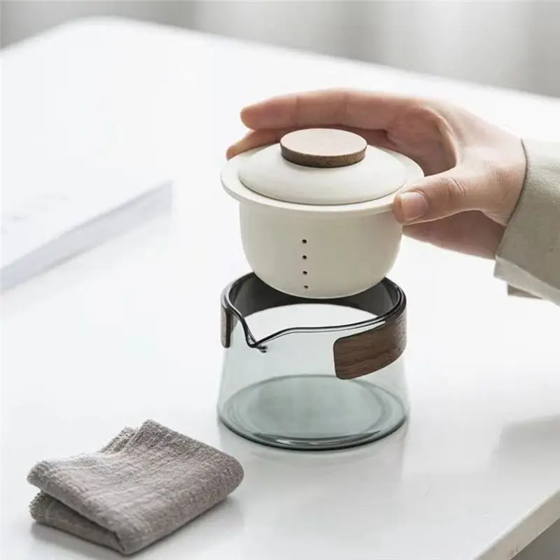 A33Z-1 Bowl 3 Cups Tea Cup Set Household Tea Making Travel Tea Set Outdoor Portable Bag Chinese Tea Set Supplies
