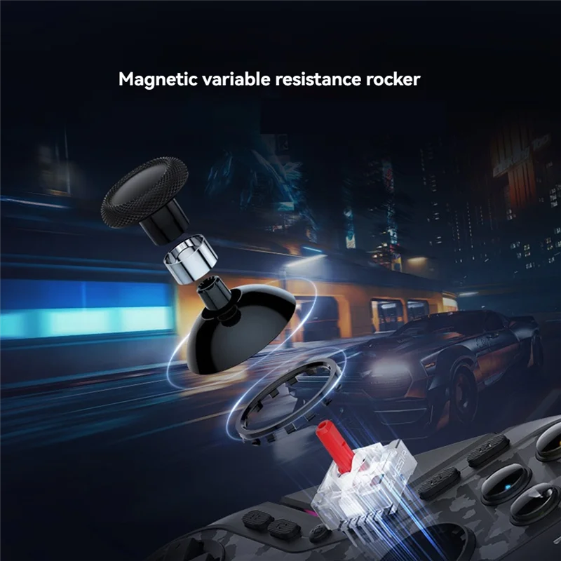 

ABKQ-Controller Hall Effect Gamepad PC TMR Joystick NFC 6-Axis Gyro Switchable Layout 9 Mappable Button
