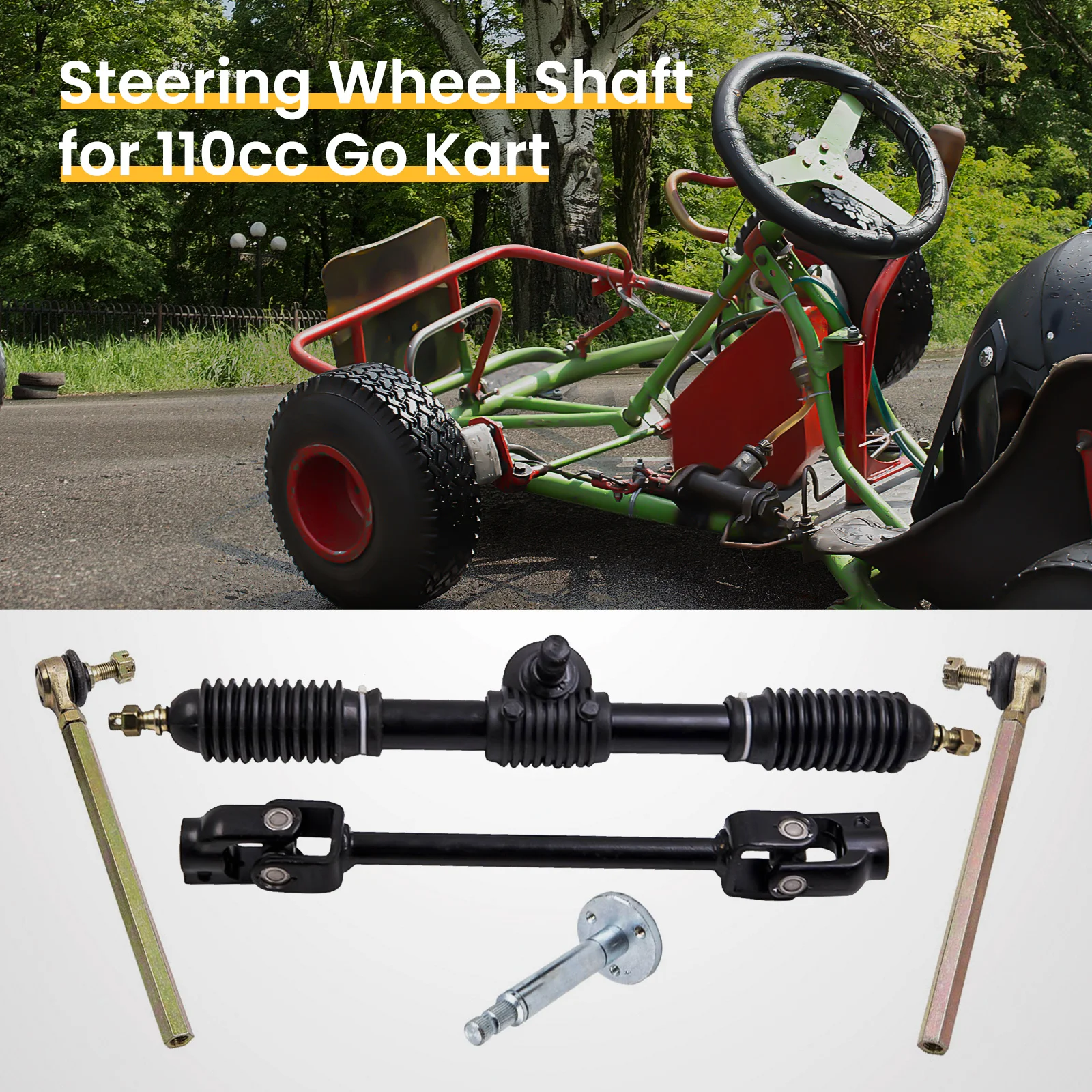 Części do kierownicy Stojak drążka kierowniczego Regulowany zestaw wałów do gokarta 110 cm3 Zestaw wału montażowego 110 cm3 Go Kart