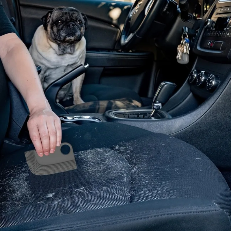 1Pc Silicone Pet Hair Remover Brush, Soft Rubber Lint Scraper, Dog Cat Fur Removal Tool for Car Interior Sofa Furniture
