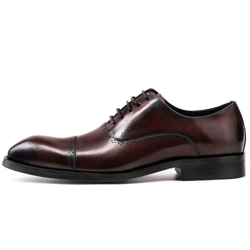 Elegant Mens Genuine Leather Wedding Shoes Luxury Handmade Quality 2026 Autumn British Style Comfortable Dress Business Shoes