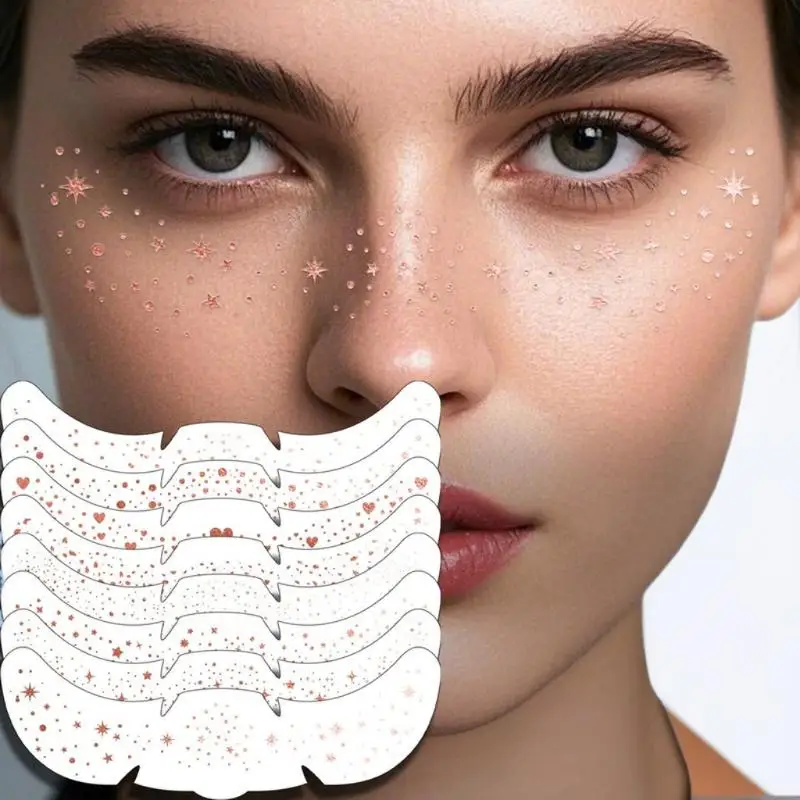 حار روز الذهب النمش ملصقات الوشم المؤقت الساخن ختم النمش ماكياج بقع ماكياج الوجه