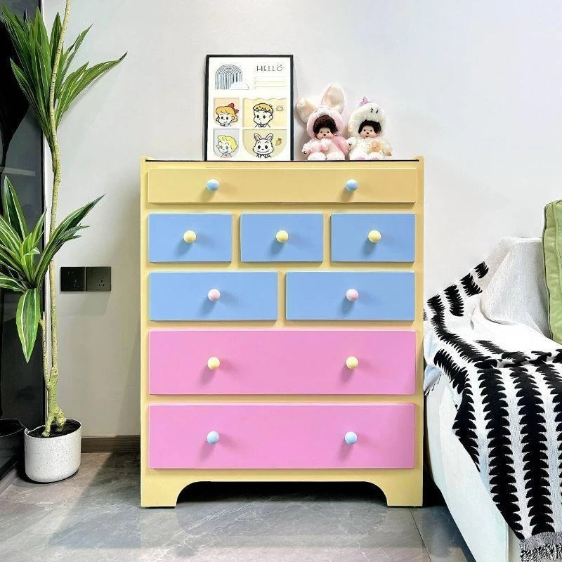 Dopamine contrasting color storage cabinet, locker, bedroom floor-to-ceiling chest