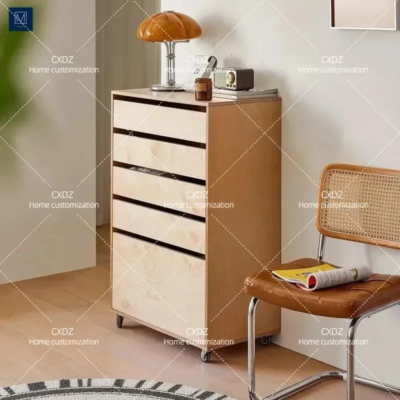 Simple chest cabinet, living room, sofa side cabinet, bedroom storage cabinet, Nordic ocean board chest, medieval solid wood