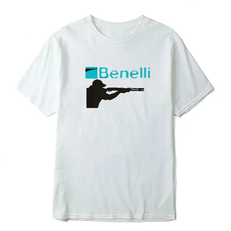 Benelli Shotgun classic print Fashion Street wear trendy casual hip hop men women universal crew neck short-sleeved T-shirt