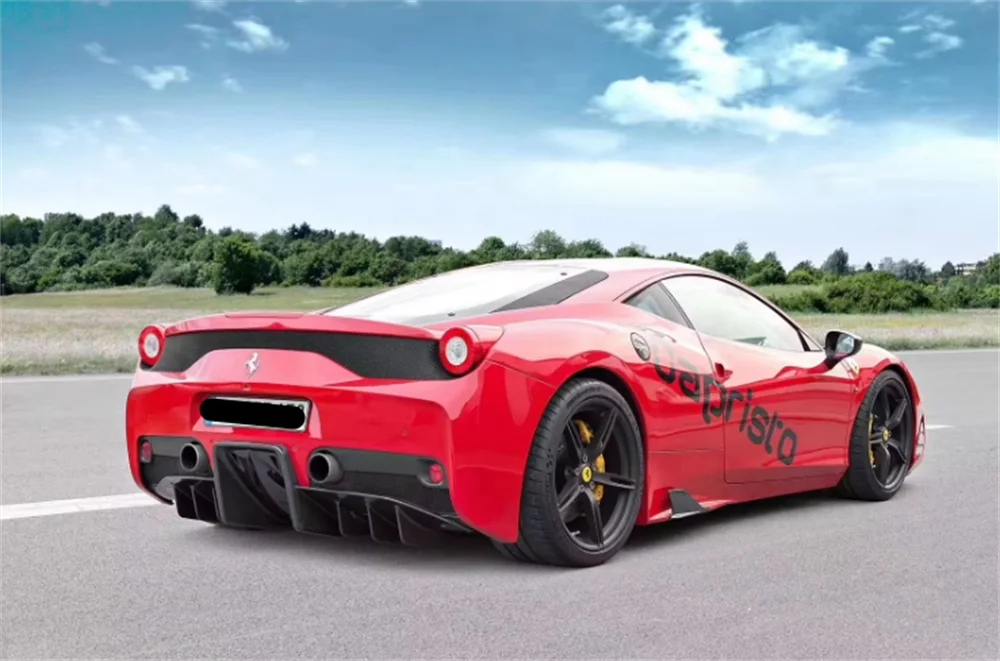 

Used for Ferrari 458 Speciale Italia Modification and Upgrade SP Style Semi Carbon Fiber Rear Bumper Body Kit