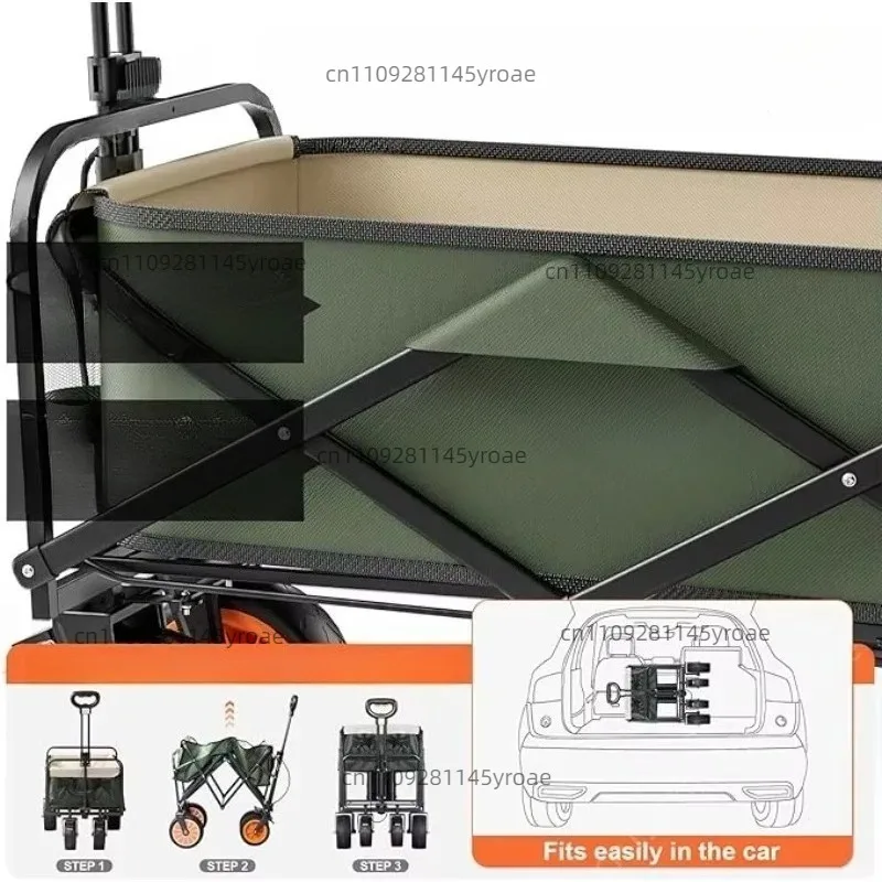 100L Foldable Outdoor Transport Unit, 150kg Heavy‑Duty Collapsible Trolley Assembly for Camping and Beach Scenarios