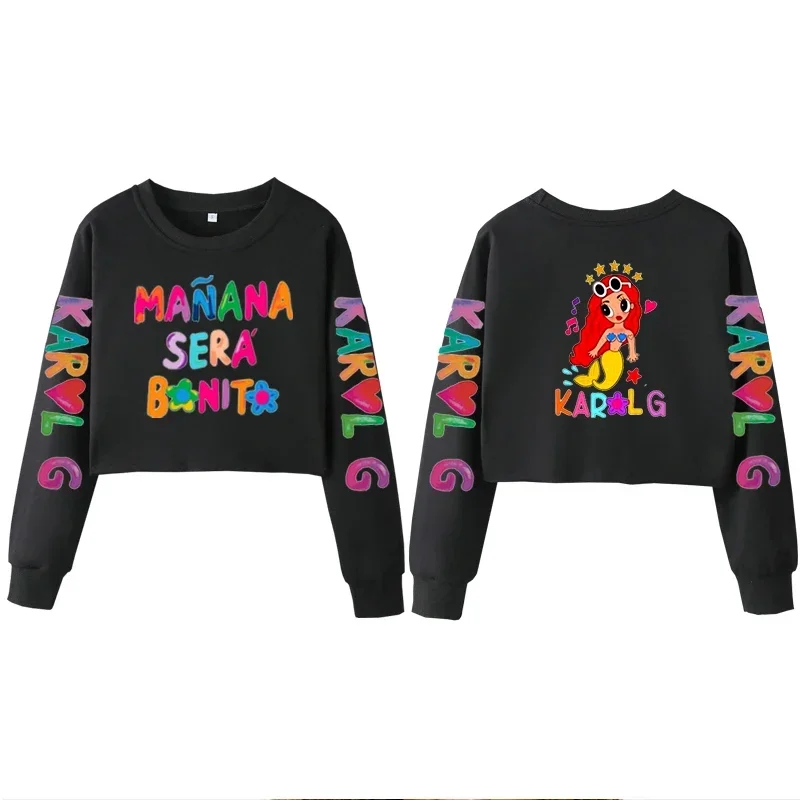 Mermaid Clothes Karol GG Manana Sera Bonito Navel Sweatshirt, Women's Mana Cropped Sweatshirt, Future Will Be Beautiful Graphics images - 6