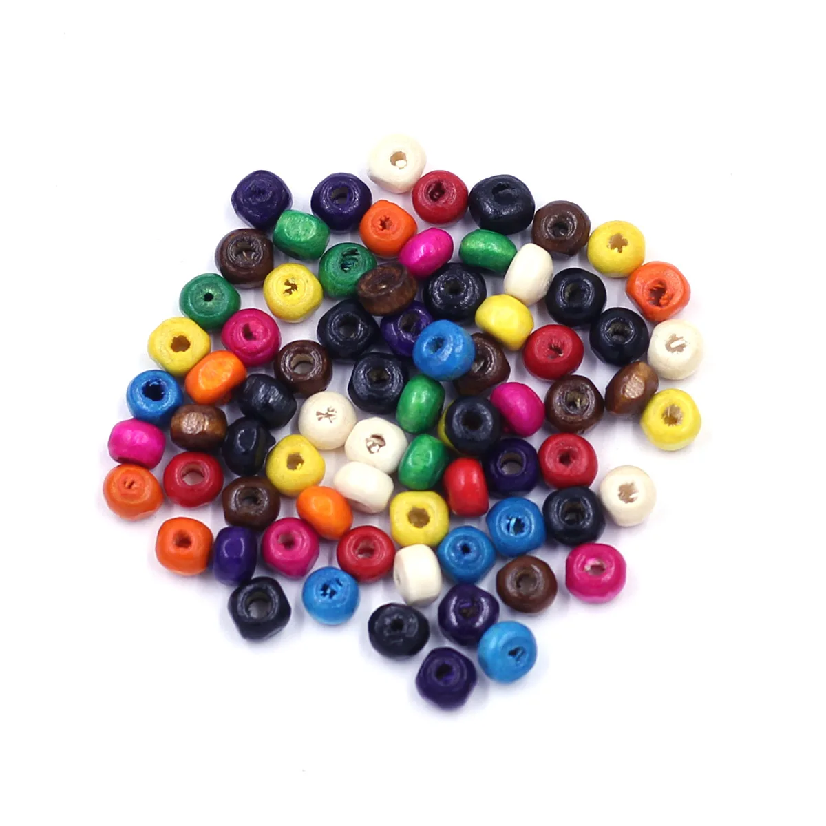 900 Stück Holz Spacer Perlen lose Samen Holz winzige runde bunte niedlich für Armbänder Handwerk 4,5mm Durchmesser. – Detail 13
