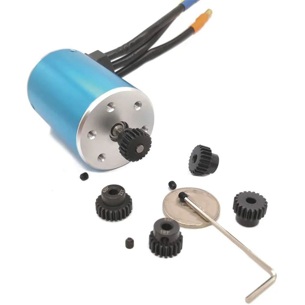 Engranaje de piñón 48P 19T 20T 21T 22T 23T con destornillador para eje de 3.175mm 1/10 RC Motor de cepillo sin escobillas
