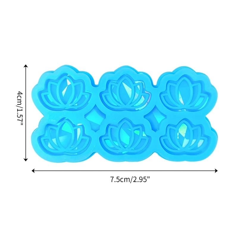 Molde de resina para pendientes de flores holográficas, pendiente con luz de arcoíris, llavero, molde para amuleto R3MC