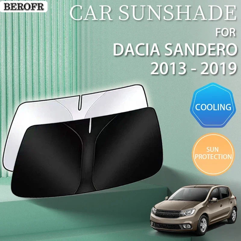 Car Summer Sunshade For Renault Dacia Sandero Stepway 2 2013 - 2019 Accessories Front Windshield Vehicle Sun Visor Protector 1x
