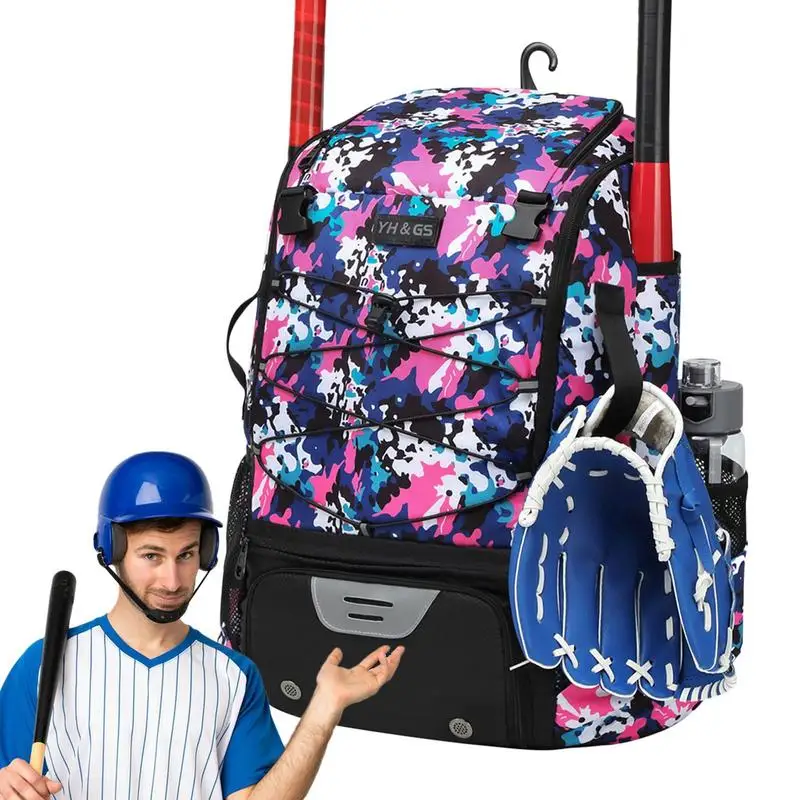 

Baseball Backpack Youth Baseball Backpack Waterproof Softball Bat Bag With Shoe Compartment & Fence Hook Holds Bat Gloves