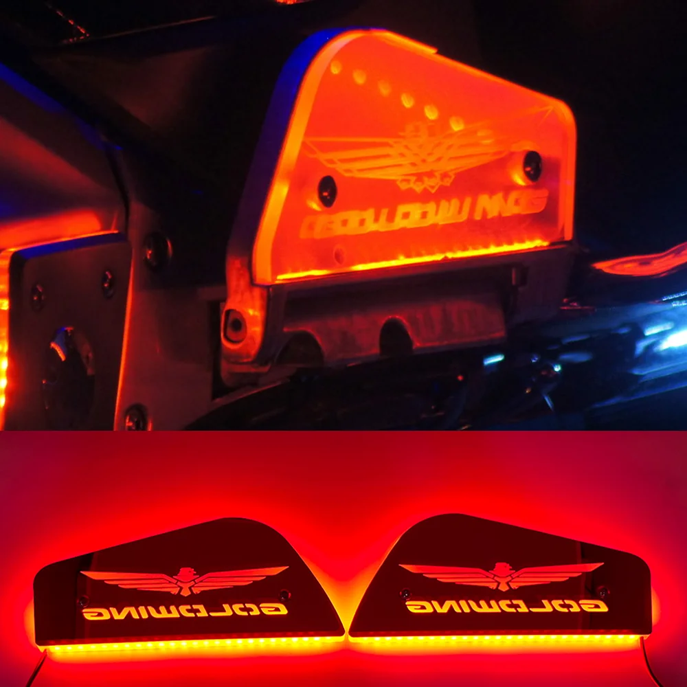 

for HONDA Goldwing Lighting Floorboard Covers GL1800 2001 - 2017 Gold Wing 1800 goldwing GOLDWING LED Lining Passenger Footrests