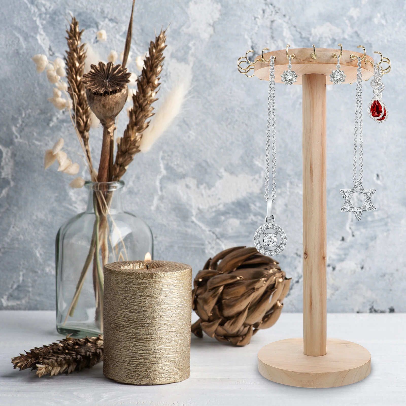 

Wooden Jewelry Rack Display St for Necklace Earrings Holder Stable Material Protect Scratches Bracelet ganizer Storage Solution