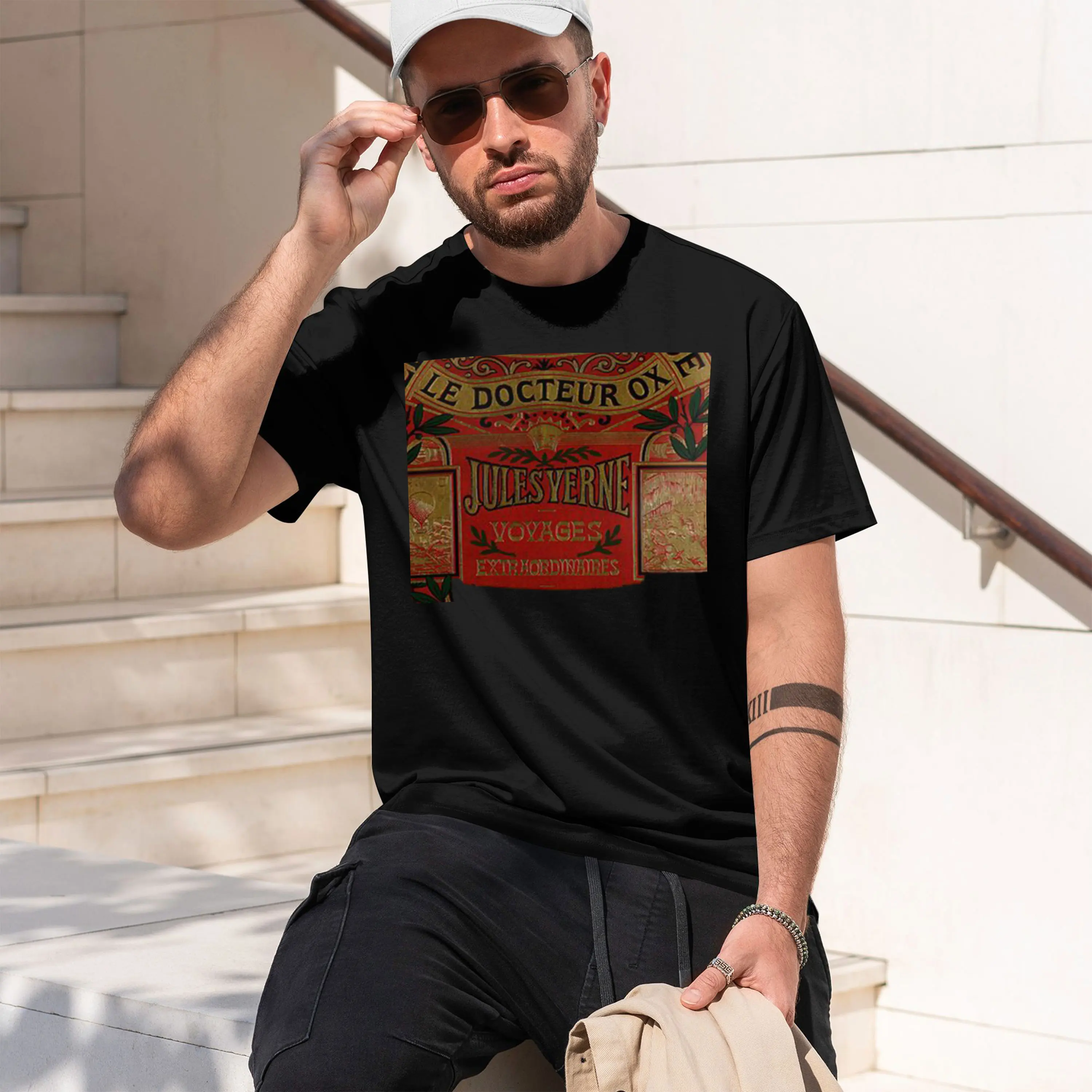 Jules Verne Alrededor del mundo en ochenta días 2026 Nuevo modelo Camiseta de manga corta con cuello redondo para hombre Clásico Casual Múltiples colores