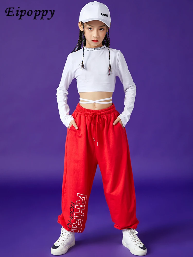 أزياء أداء رقص الجاز للبنات ، بدلة هيب هوب للأطفال