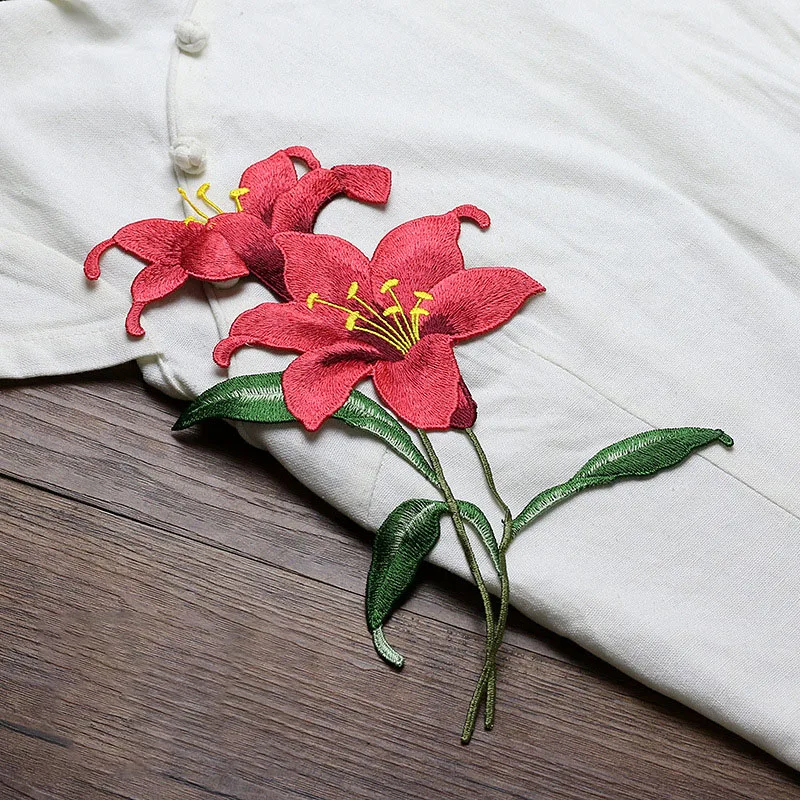 Embroidery Flower Patches for Clothing Bag Decoration, Glue-free, Small Hole Repair Accessories, Wholesale