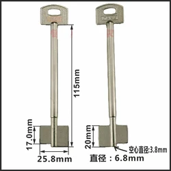 JMCKJ-BXG 2PCS Hollow Lengthened Safety Cabinet Key Embryo Double Flagpole Key Special-shaped Key Blank