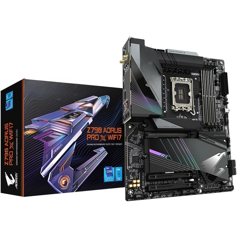 LGA 1700 ATX Motherboard for Intel 14th 13th 12th Gen CPU DDR5 PCIe 5.0 5x M.2 WiFi 7 USB 3.2 5GbE Q-Flash RGB Support