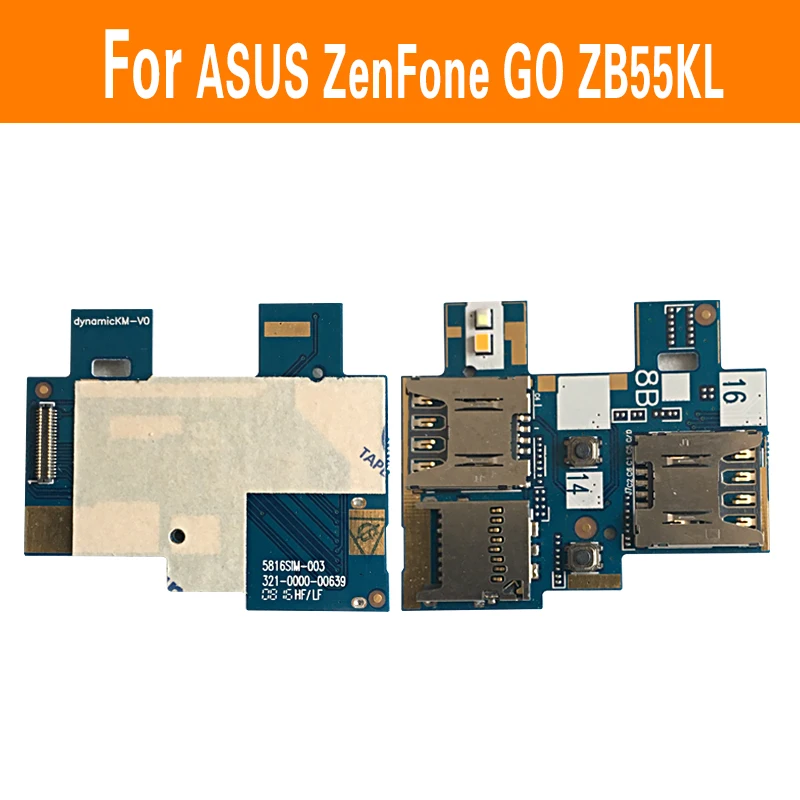 Genuine Sim card reader holder contactor flex cable For Asus zenfone GO TV ZB551KL X013DB 5.5