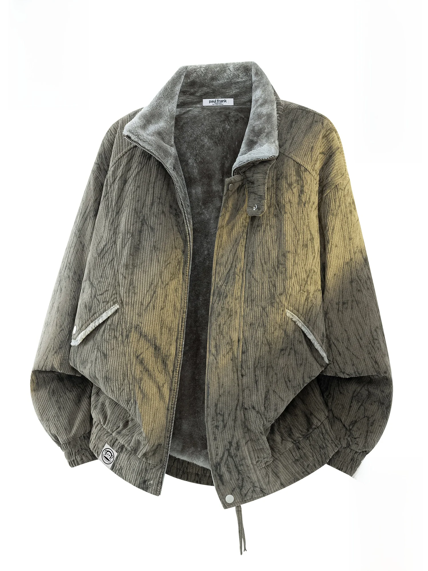 

PaulFrank Retro Cotton Jaet Men's Winter Warm Fce Lined Stand Collar Monkey Coat Youth Faion Polyester Fiber Long Sve