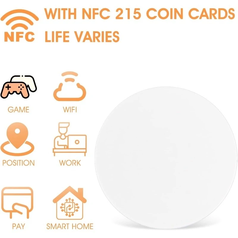 NFC Stickers Tags Round Rewritable NFC Cards with Adhesive Back 504 Bytes Memory 25mm Compatible with All NFC Enabled Phones view 2