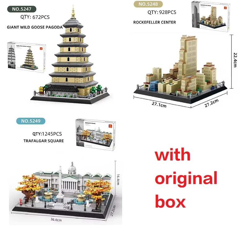 Caixa original famosa arquitetura trafalgar quadrado-londres, inglaterra cidade modelo blocos de construção tijolos presentes de natal