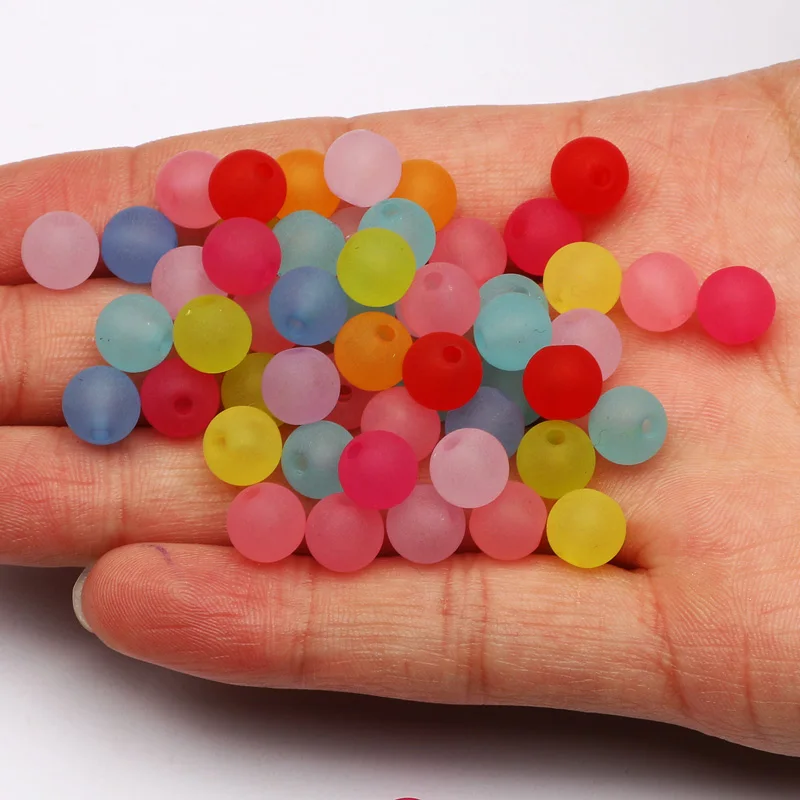 30-200Pcs 6/8/10/12mm Transparent Matte Round Acrylic Beads Loose Spacer Beads For Home Decor Diy Sewing Crafts Jewelry Making