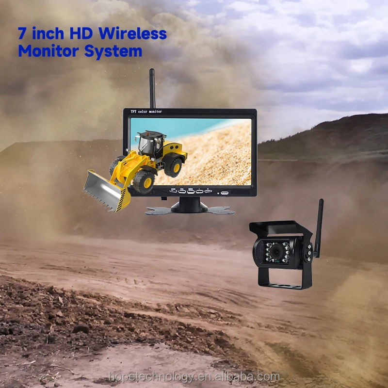 7인치 디지털 무선 방수 송수신기 무선 모니터 후방 카메라 모니터용