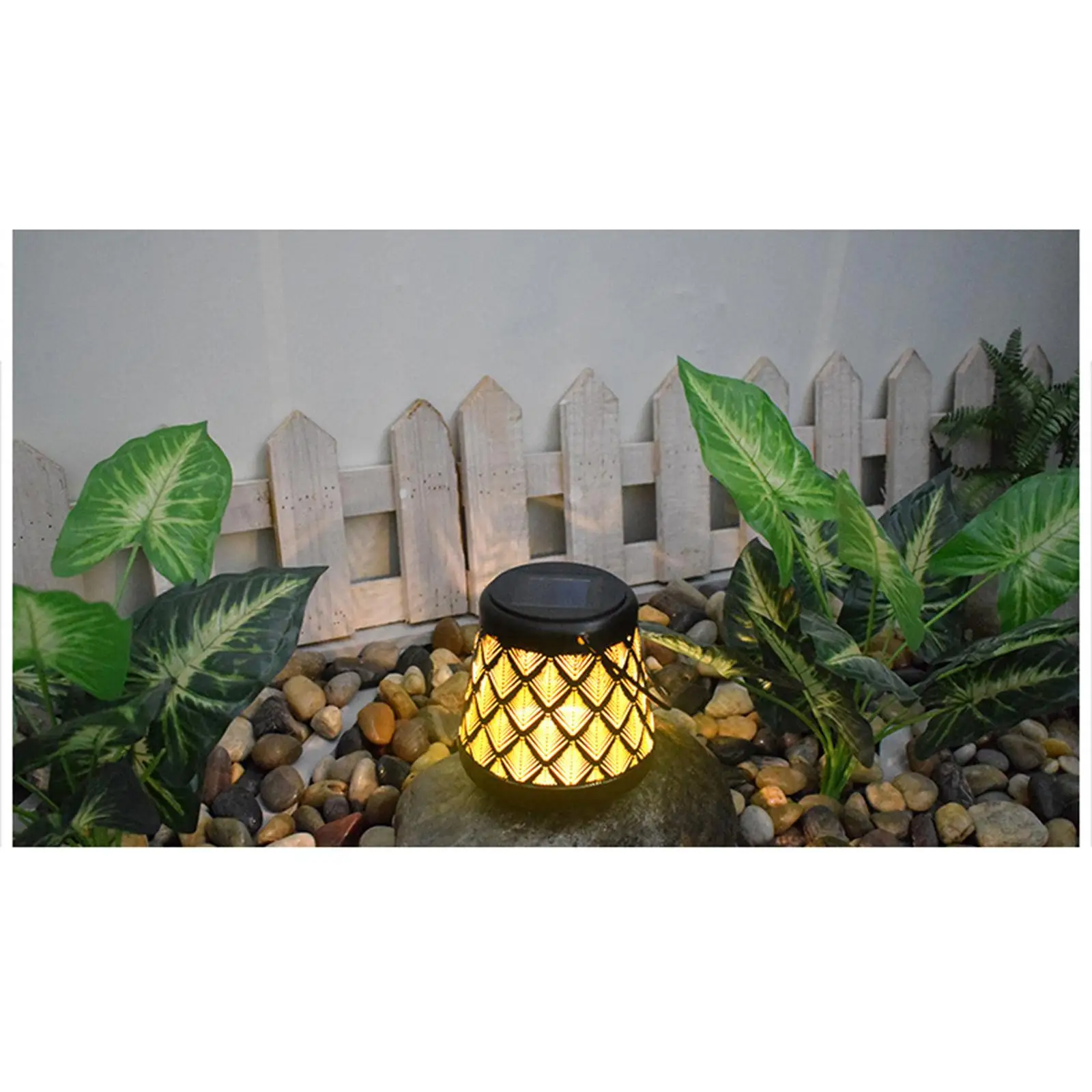 Outdoor Hanging Solar Lantern with Handle Metal Craft Decorative Garden Light Party Table Lamp, IP55 Wateroriif