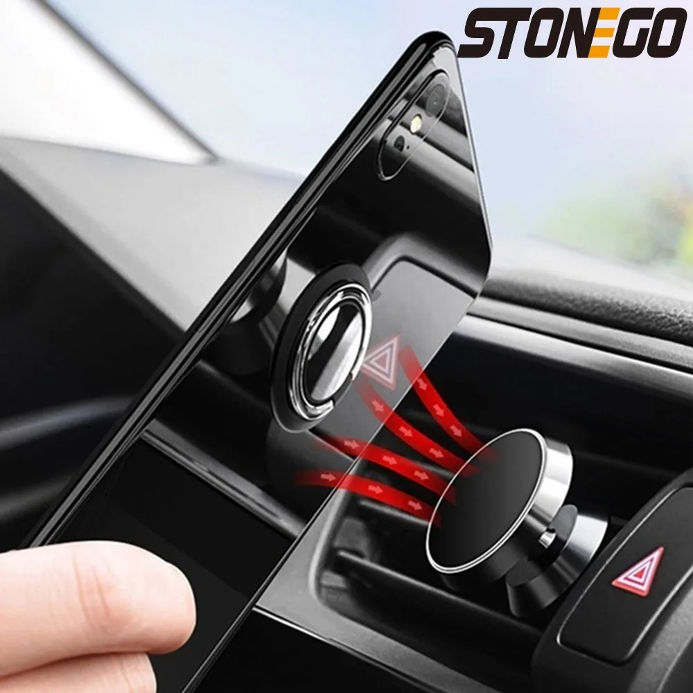 STONEGO-Anillo de Metal Universal para teléfono móvil, soporte magnético para coche, 1 unidad/2 piezas