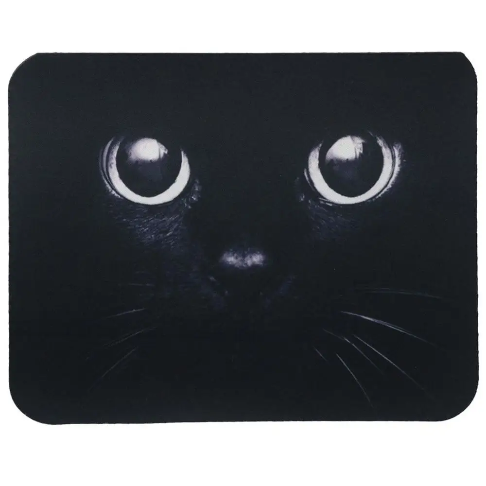 Rubber+cloth Black Cat Gaming Mouse Pad Multicolour 9.45 X 7.87 X 0.12 Inches Desktop Pad Rectangle Purple Rectangle Mousepad