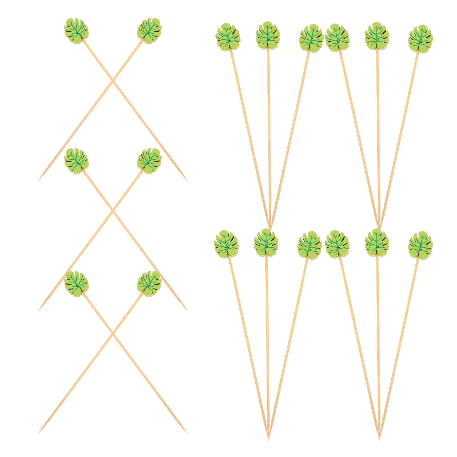 

100pcs Bamboo Food Toothpicks Multi-Function Fruit Sandwich Sticks Party Supplies Cactus Cocktail Picks Dessert Skewers