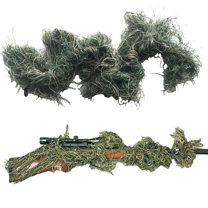 

Jungle/Desert/Snow Ghillie Suits Gun Stuff Cover Rifle Wrap Rope Camouflage Sniper Airsoft Paintball Hunting 1.2M CS Gun Wraps