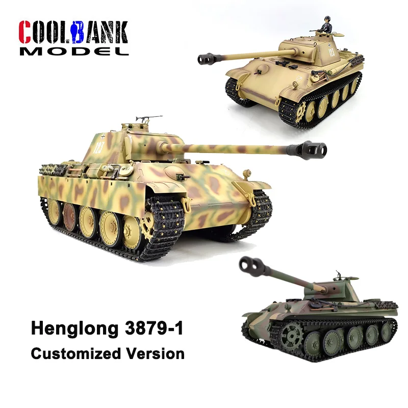 COOLBANK RC Tank,Henglong Modified Edition 1/16 2.4ghz Remote Control Tank Model German Panther G Tank 3879 Military Vehicle Toy