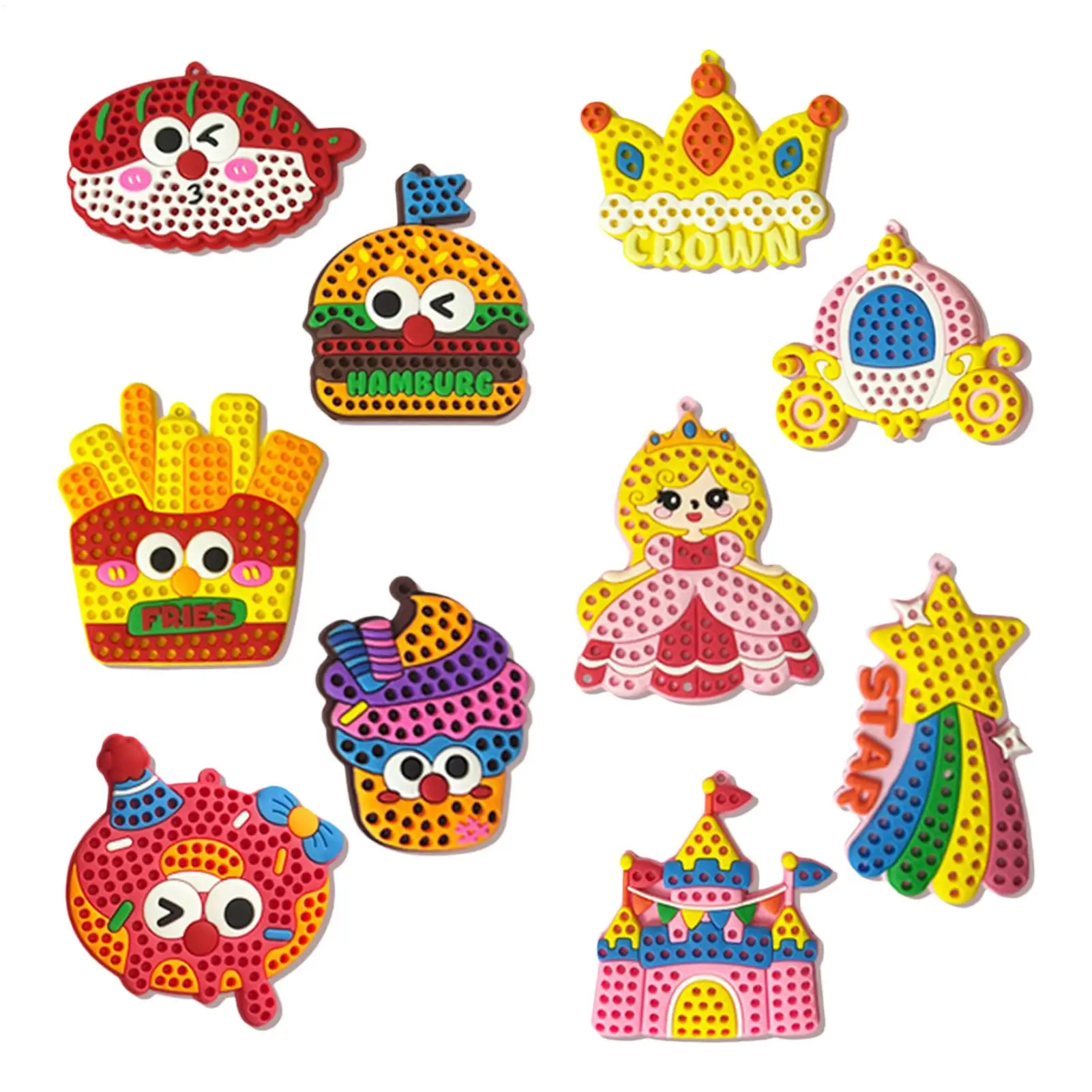 Dot Art for Kids Funny Educational Craft Supplies Keychain Making Kit Beginner Dotting Painting Tools for Children Party Favors