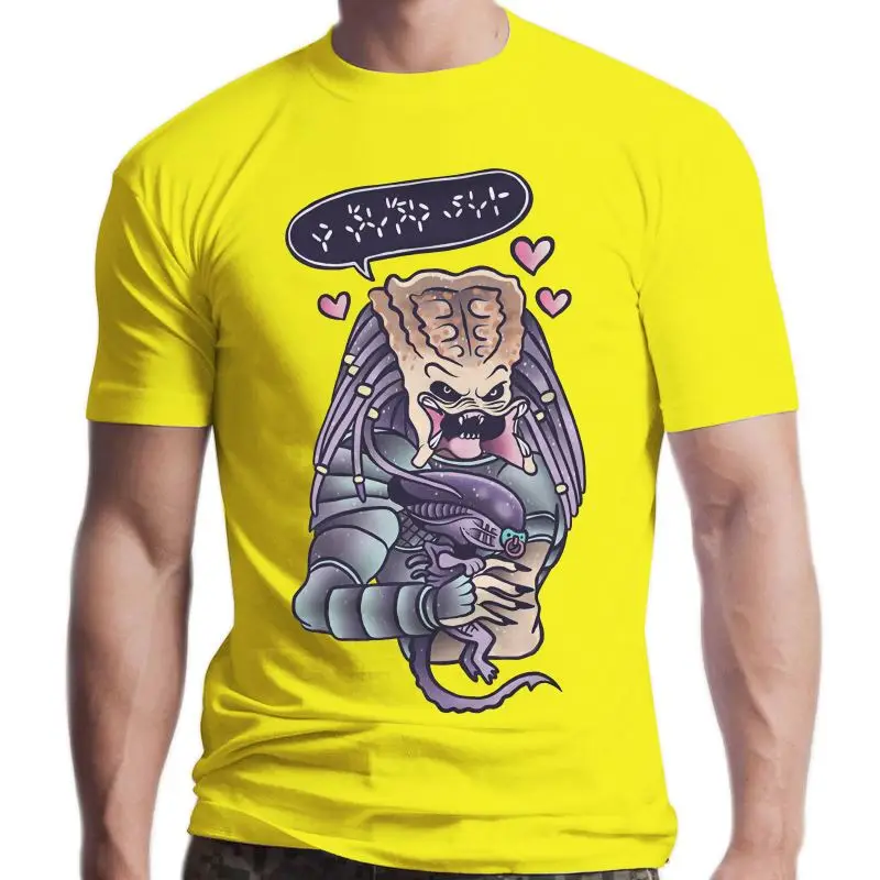 New T-Shirt PREDATOR ALIEN XENOMORPH AVP Movie Cute Pastel Art Schwarzenegger Retro Tee Shirt Summer Style Casual Wear