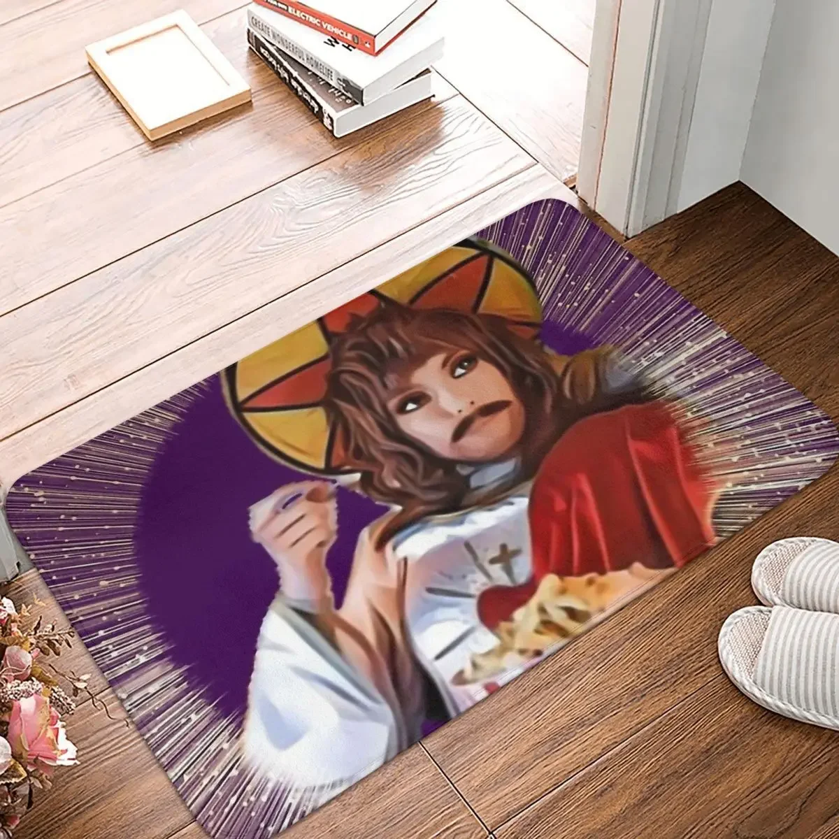 

Jesus Christ God Resurrection Anti-Slip Rug Doormat Bath Mat Villanelle Killing Eve Jodie Comer Lesbian Hallway Carpet Home