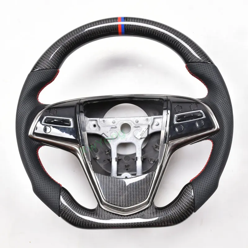 

Customized 100% Carbon Fiber Car Steering Wheel With Leather For Cadillac ATS ATSL No Paddle Shift