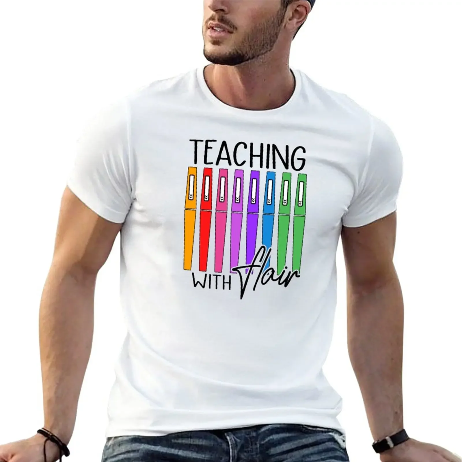 Teaching with Flair (Black Version) T-Shirt Anime t-shirt anime tops custom t shirts design your own t shirt men